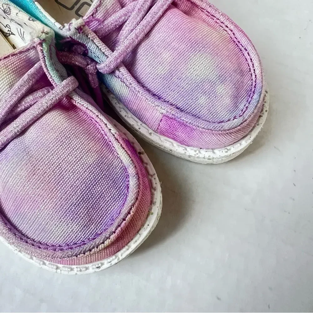 Hey Dude Toddler Wendy Sparkle Toddler Loafers | Kids Slip on Shoes SZ 5